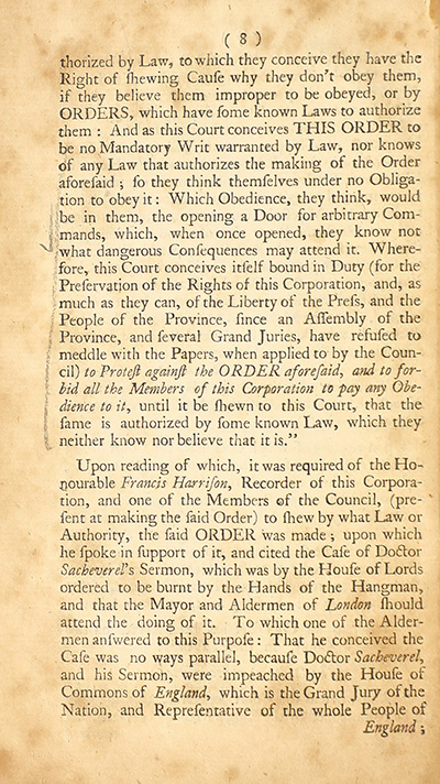 The trial of John Peter Zenger, of New-York, printer, who was tried and acquitted, for printing and publishing a libel against the government : with the pleadings and arguments on both sides thumbnail page 12