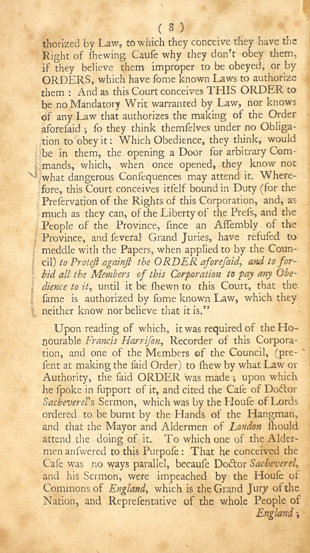 The trial of John Peter Zenger, of New-York, printer, who was tried and acquitted, for printing and publishing a libel against the government : with the pleadings and arguments on both sides page 12