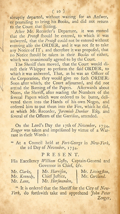 The trial of John Peter Zenger, of New-York, printer, who was tried and acquitted, for printing and publishing a libel against the government : with the pleadings and arguments on both sides thumbnail page 14
