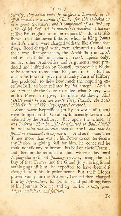 The trial of John Peter Zenger, of New-York, printer, who was tried and acquitted, for printing and publishing a libel against the government : with the pleadings and arguments on both sides thumbnail page 16