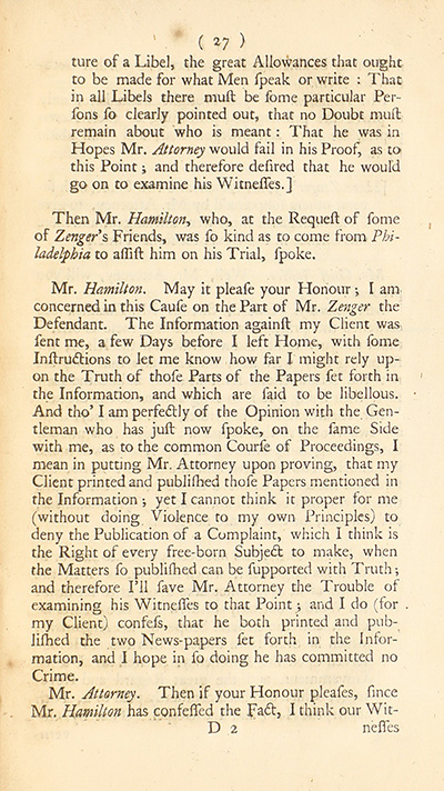 The trial of John Peter Zenger, of New-York, printer, who was tried and acquitted, for printing and publishing a libel against the government : with the pleadings and arguments on both sides thumbnail page 31