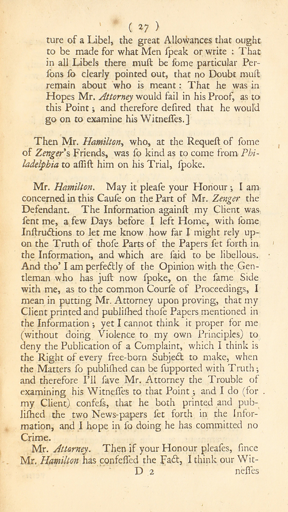The trial of John Peter Zenger, of New-York, printer, who was tried and acquitted, for printing and publishing a libel against the government : with the pleadings and arguments on both sides page 31