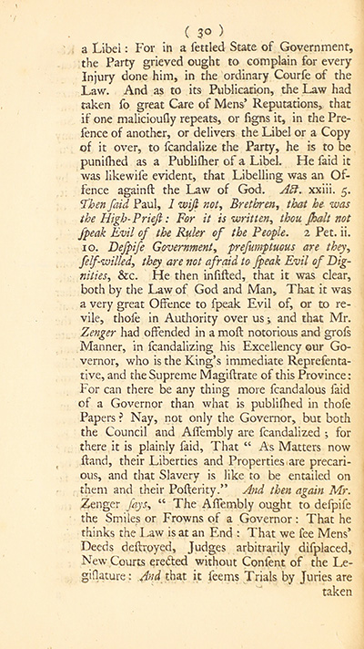 The trial of John Peter Zenger, of New-York, printer, who was tried and acquitted, for printing and publishing a libel against the government : with the pleadings and arguments on both sides thumbnail page 34