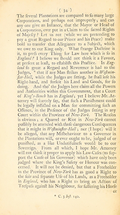 The trial of John Peter Zenger, of New-York, printer, who was tried and acquitted, for printing and publishing a libel against the government : with the pleadings and arguments on both sides thumbnail page 38