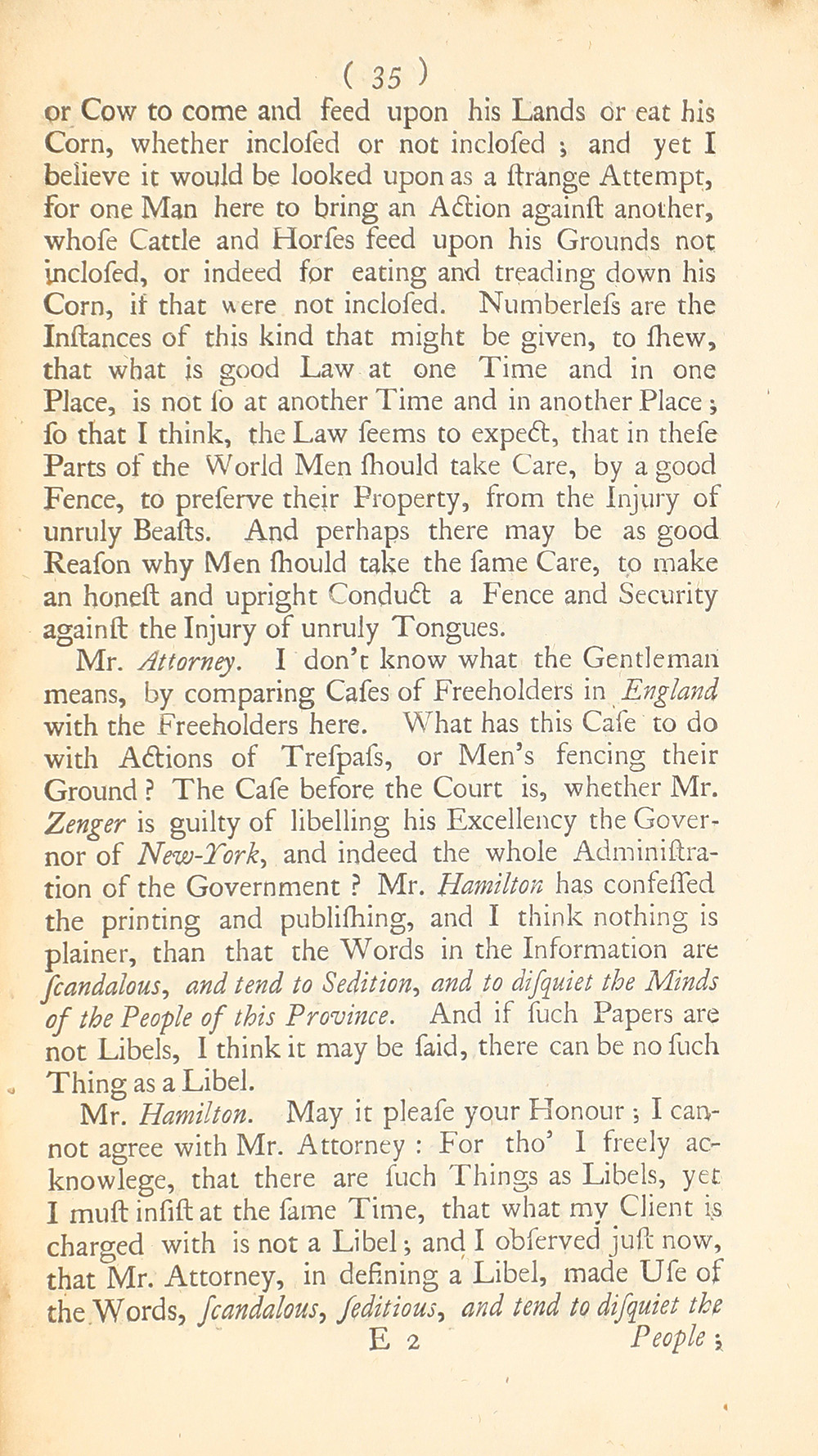 The trial of John Peter Zenger, of New-York, printer, who was tried and acquitted, for printing and publishing a libel against the government : with the pleadings and arguments on both sides page 39