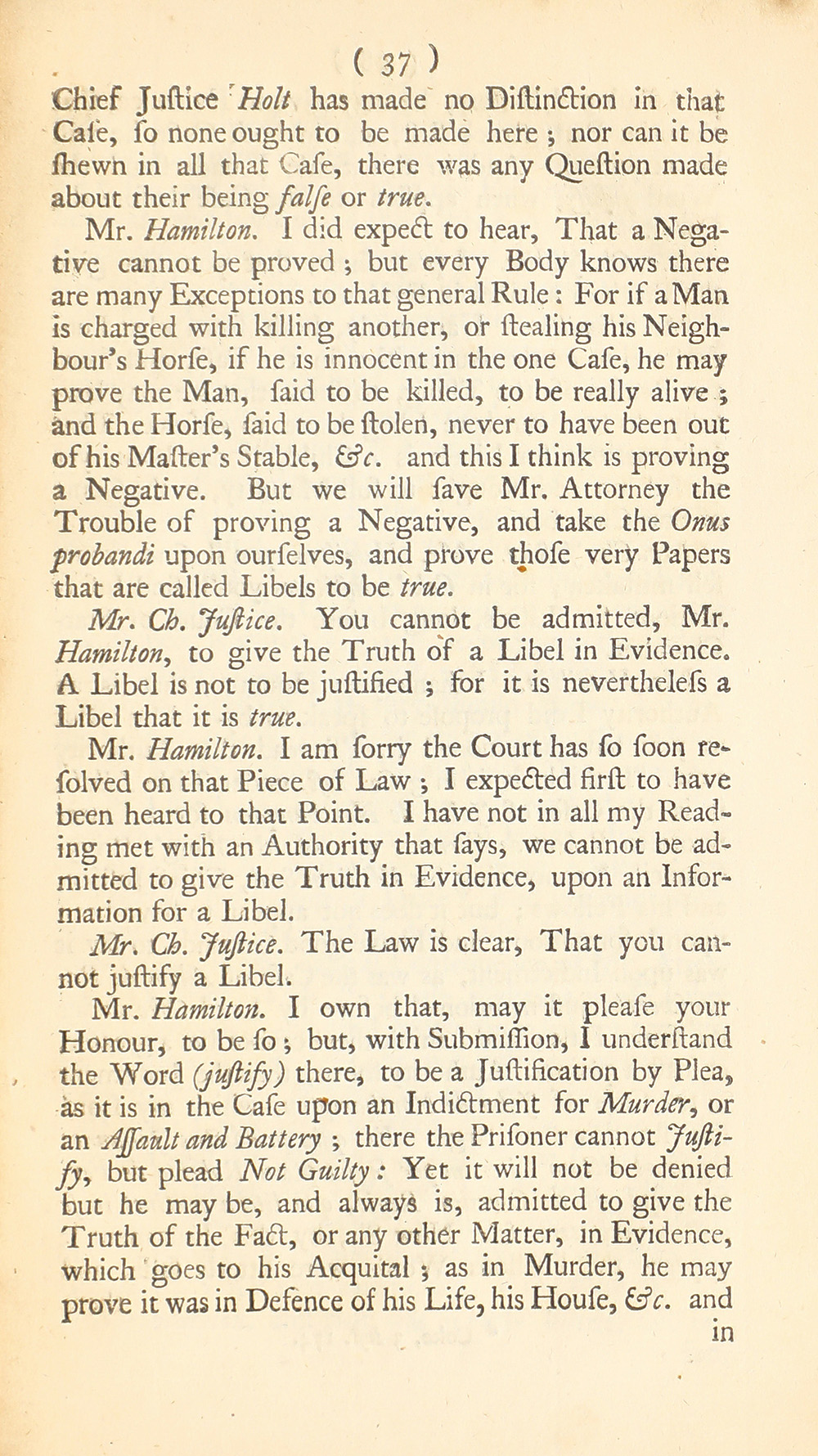 The trial of John Peter Zenger, of New-York, printer, who was tried and acquitted, for printing and publishing a libel against the government : with the pleadings and arguments on both sides page 41