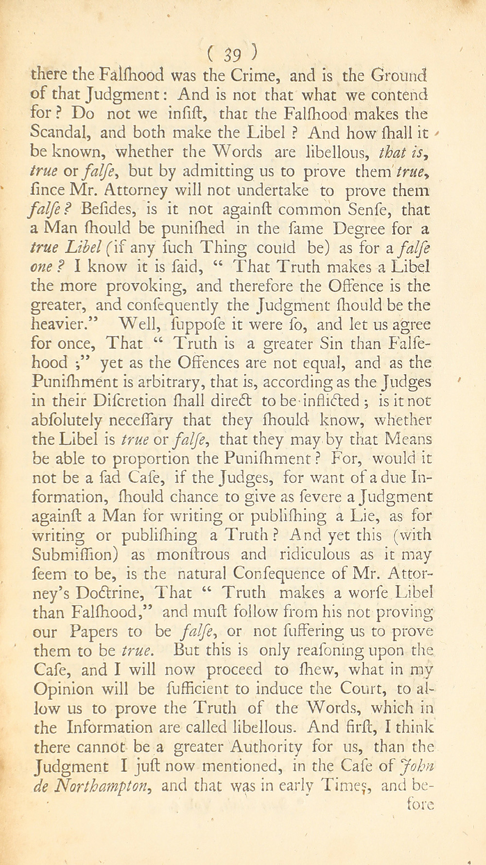 The trial of John Peter Zenger, of New-York, printer, who was tried and acquitted, for printing and publishing a libel against the government : with the pleadings and arguments on both sides page 43