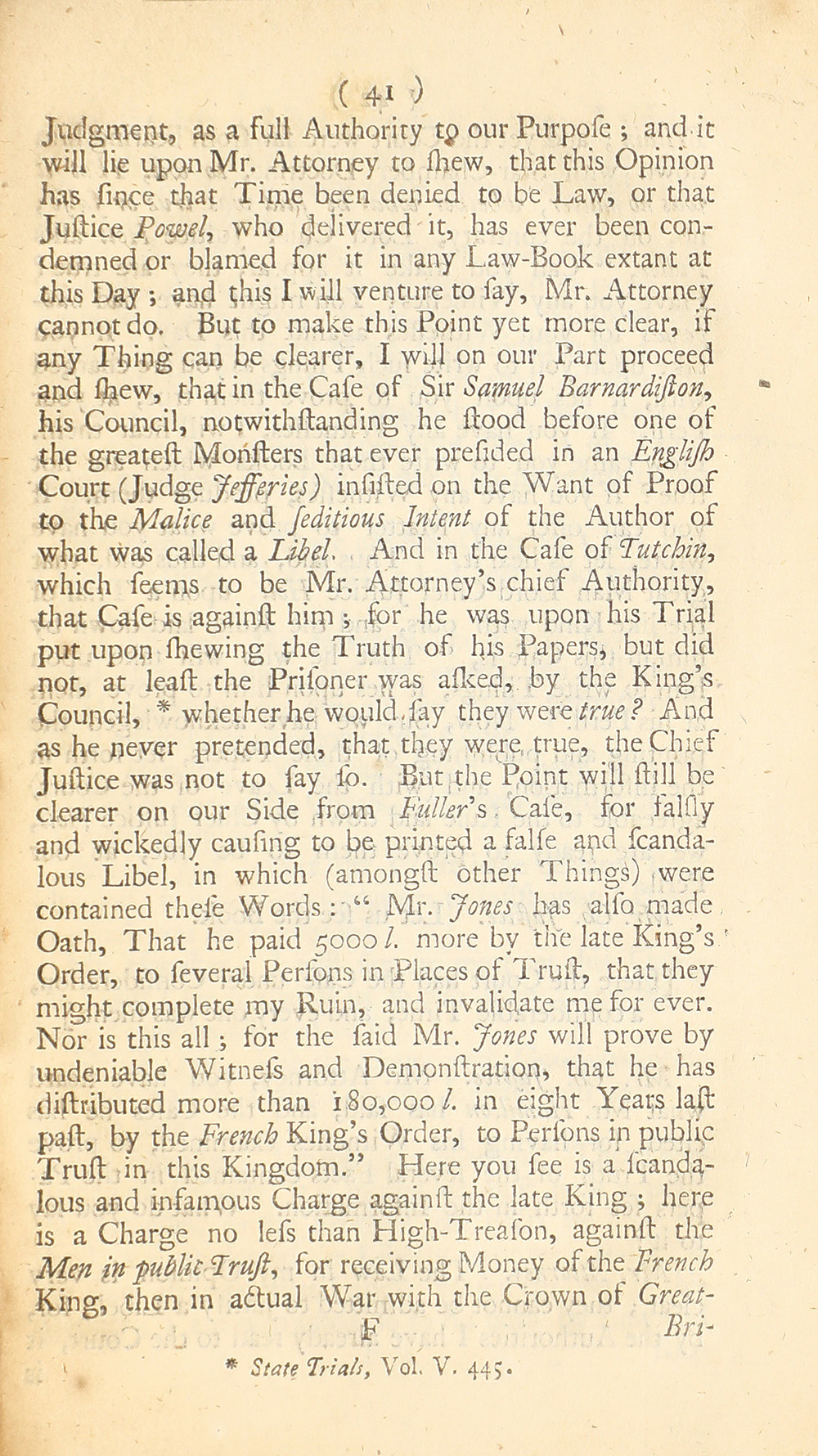 The trial of John Peter Zenger, of New-York, printer, who was tried and acquitted, for printing and publishing a libel against the government : with the pleadings and arguments on both sides page 45