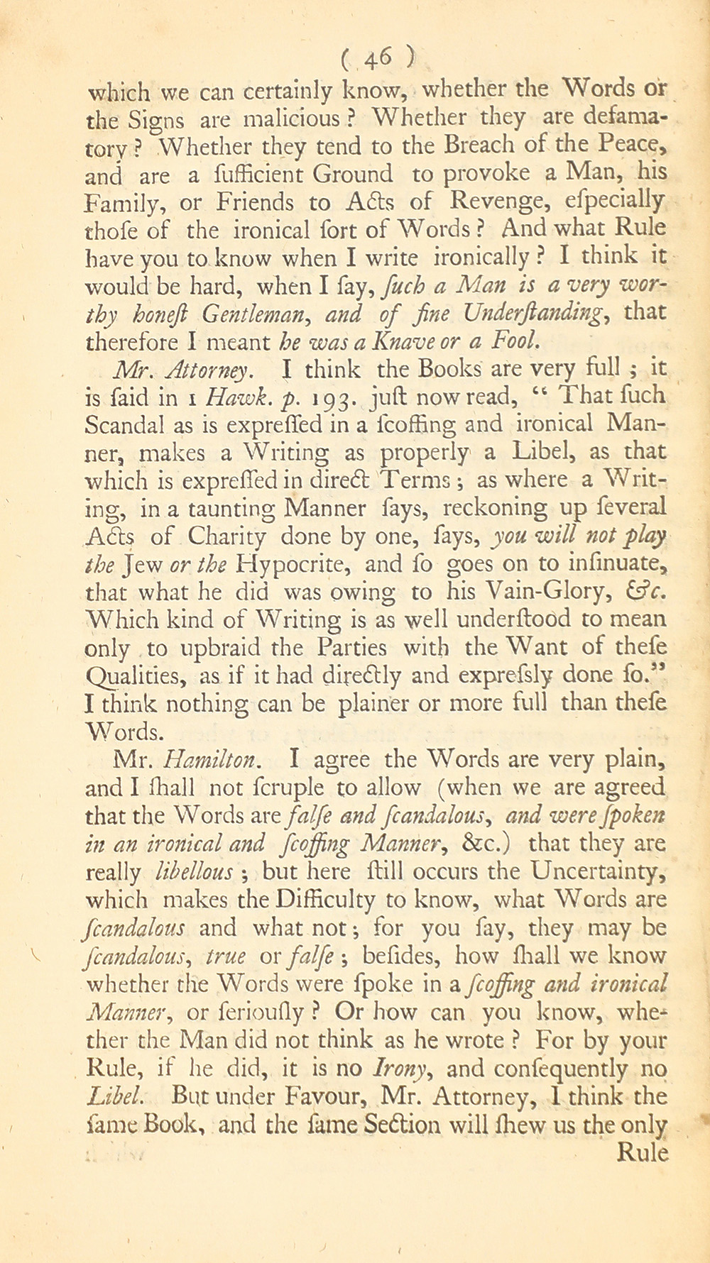 The trial of John Peter Zenger, of New-York, printer, who was tried and acquitted, for printing and publishing a libel against the government : with the pleadings and arguments on both sides page 50