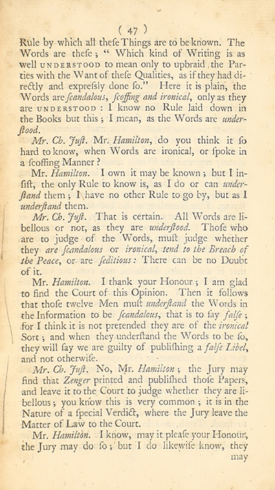 The trial of John Peter Zenger, of New-York, printer, who was tried and acquitted, for printing and publishing a libel against the government : with the pleadings and arguments on both sides thumbnail page 51