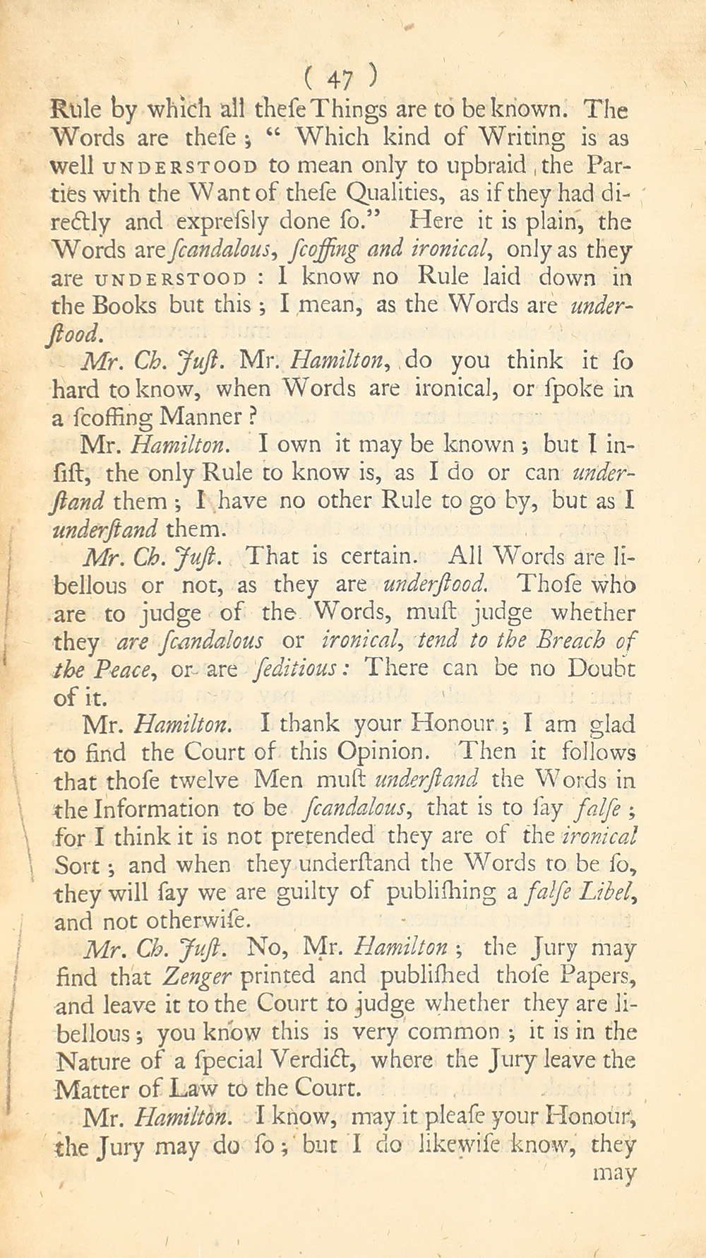The trial of John Peter Zenger, of New-York, printer, who was tried and acquitted, for printing and publishing a libel against the government : with the pleadings and arguments on both sides page 51