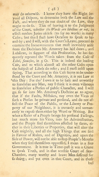 The trial of John Peter Zenger, of New-York, printer, who was tried and acquitted, for printing and publishing a libel against the government : with the pleadings and arguments on both sides thumbnail page 52