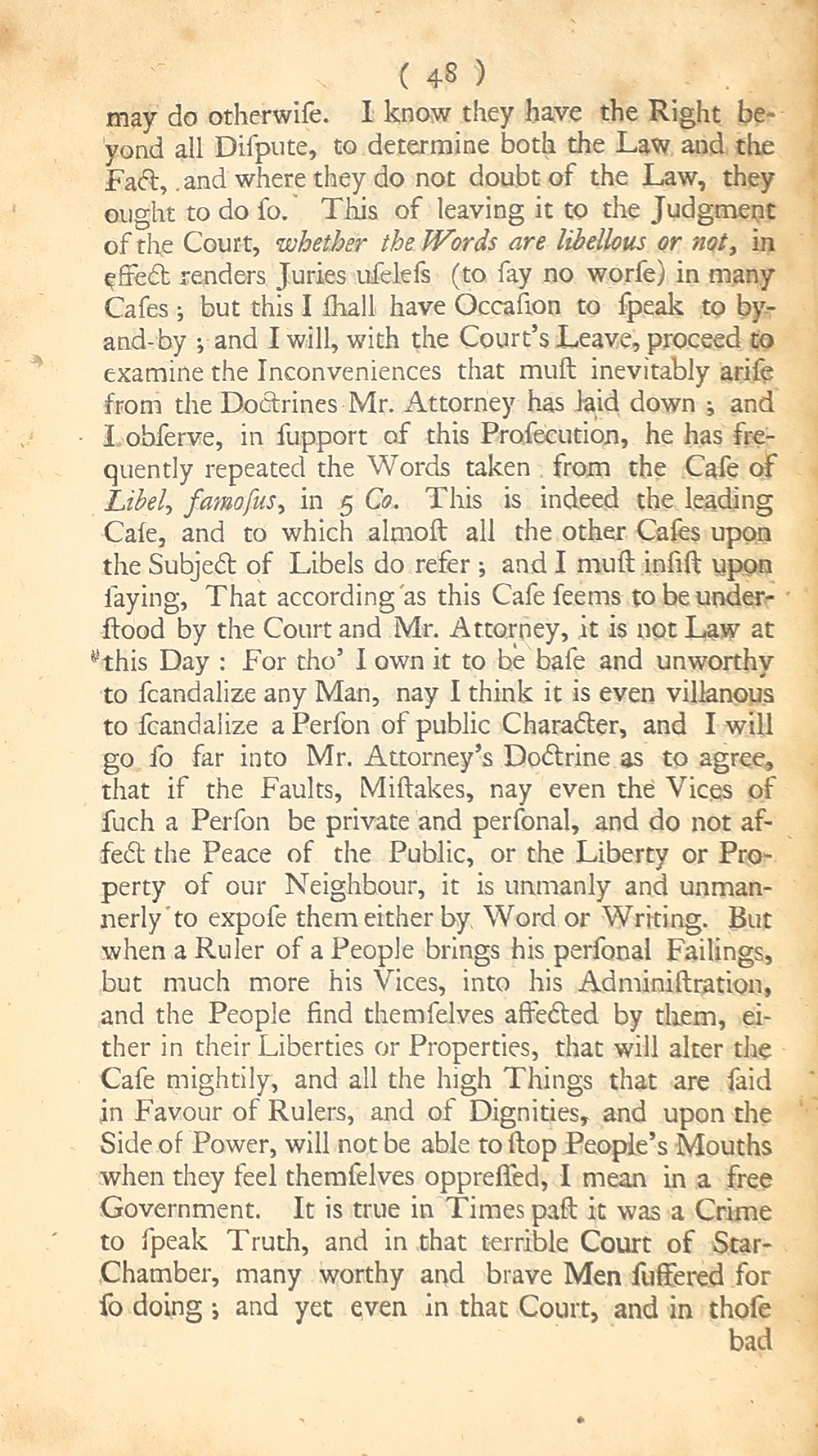The trial of John Peter Zenger, of New-York, printer, who was tried and acquitted, for printing and publishing a libel against the government : with the pleadings and arguments on both sides page 52