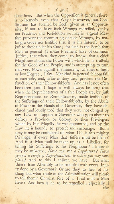 The trial of John Peter Zenger, of New-York, printer, who was tried and acquitted, for printing and publishing a libel against the government : with the pleadings and arguments on both sides thumbnail page 54