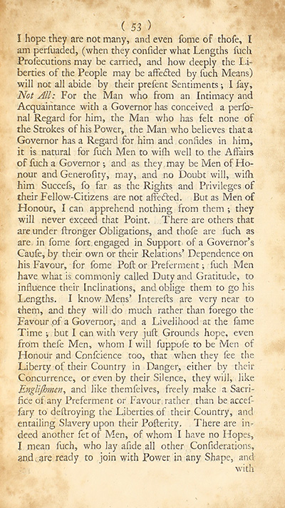 The trial of John Peter Zenger, of New-York, printer, who was tried and acquitted, for printing and publishing a libel against the government : with the pleadings and arguments on both sides thumbnail page 57