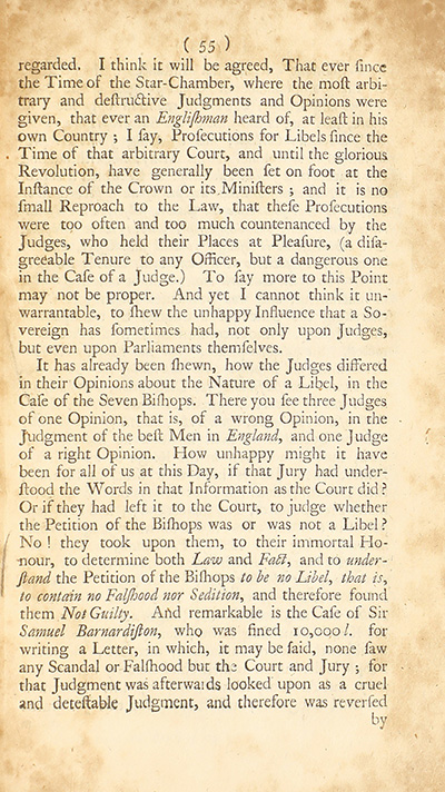 The trial of John Peter Zenger, of New-York, printer, who was tried and acquitted, for printing and publishing a libel against the government : with the pleadings and arguments on both sides thumbnail page 59