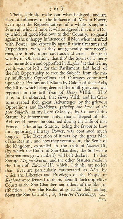 The trial of John Peter Zenger, of New-York, printer, who was tried and acquitted, for printing and publishing a libel against the government : with the pleadings and arguments on both sides thumbnail page 65