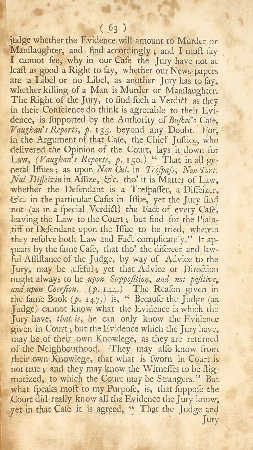 The trial of John Peter Zenger, of New-York, printer, who was tried and acquitted, for printing and publishing a libel against the government : with the pleadings and arguments on both sides page 67