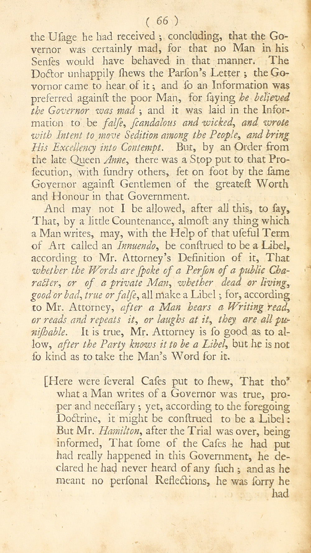The trial of John Peter Zenger, of New-York, printer, who was tried and acquitted, for printing and publishing a libel against the government : with the pleadings and arguments on both sides page 70
