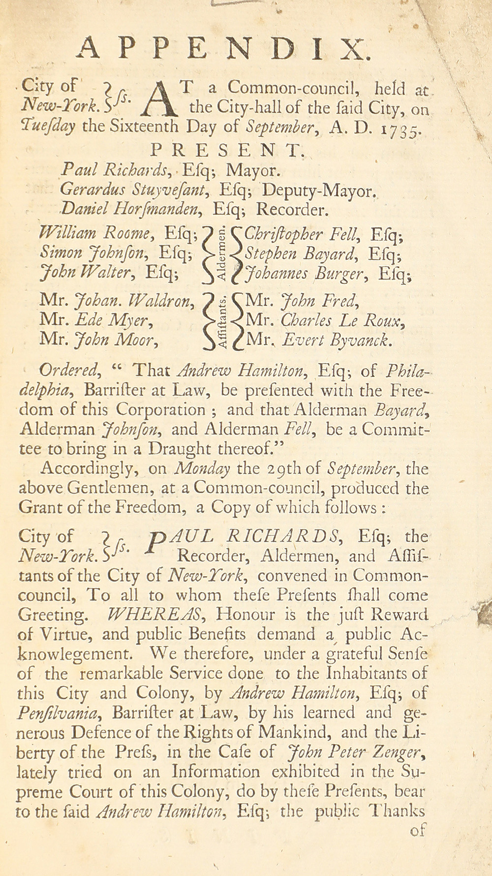 The trial of John Peter Zenger, of New-York, printer, who was tried and acquitted, for printing and publishing a libel against the government : with the pleadings and arguments on both sides page 79