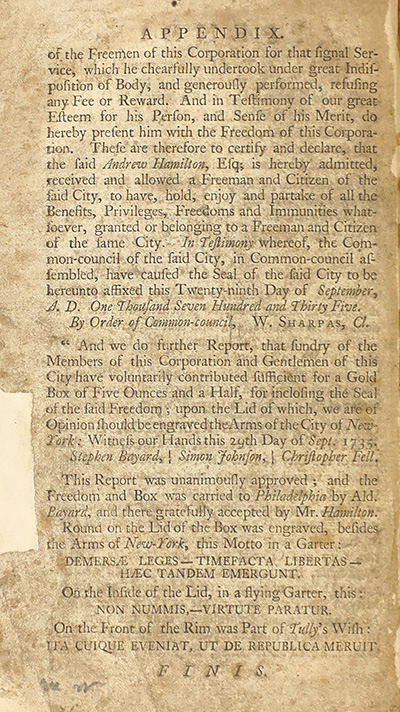 The trial of John Peter Zenger, of New-York, printer, who was tried and acquitted, for printing and publishing a libel against the government : with the pleadings and arguments on both sides thumbnail page 80