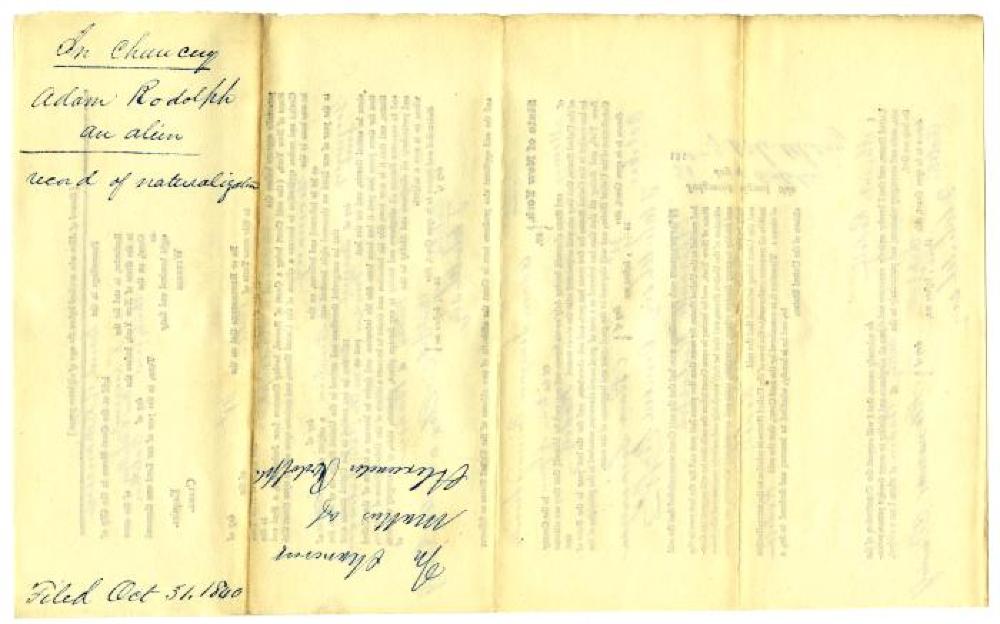 Naturalization Papers of Alexander Rudolph, Rochester, N.Y., 1840 page 2
