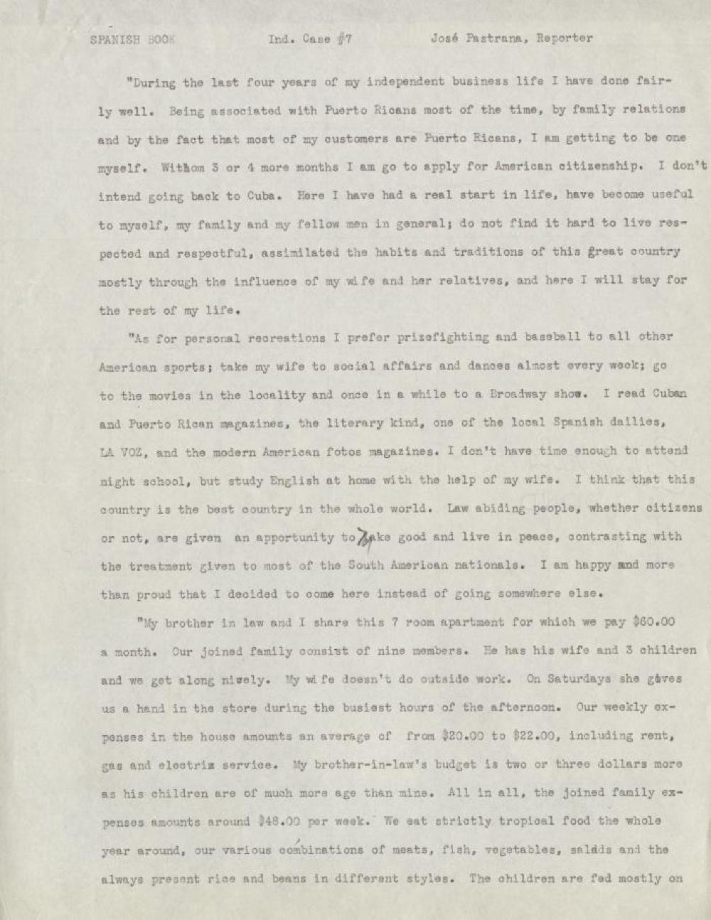 Federal Writer's Project Interview, Case #7, with a Male Immigrant from Santiago, Cuba, 1939 page 2