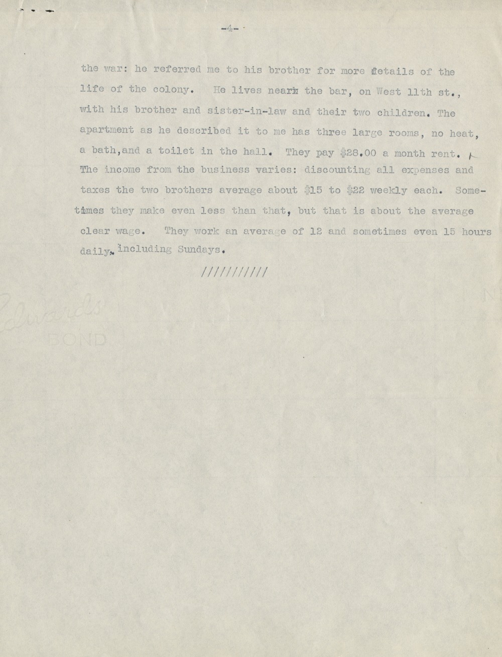 Federal Writer's Project Interview, Case #8, with a Male Immigrant from Galicia, Spain, 1939 page 4