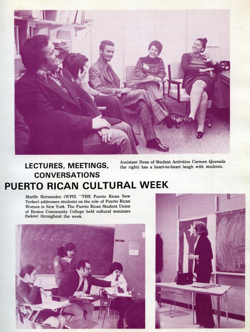 Puerto Rican Cultural Week, Hostos Community College, 1974 page 1