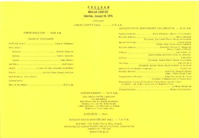Load Program for 75th Anniversary of Puerto Ricans in Hawaii, 1976 in Main Document Viewer