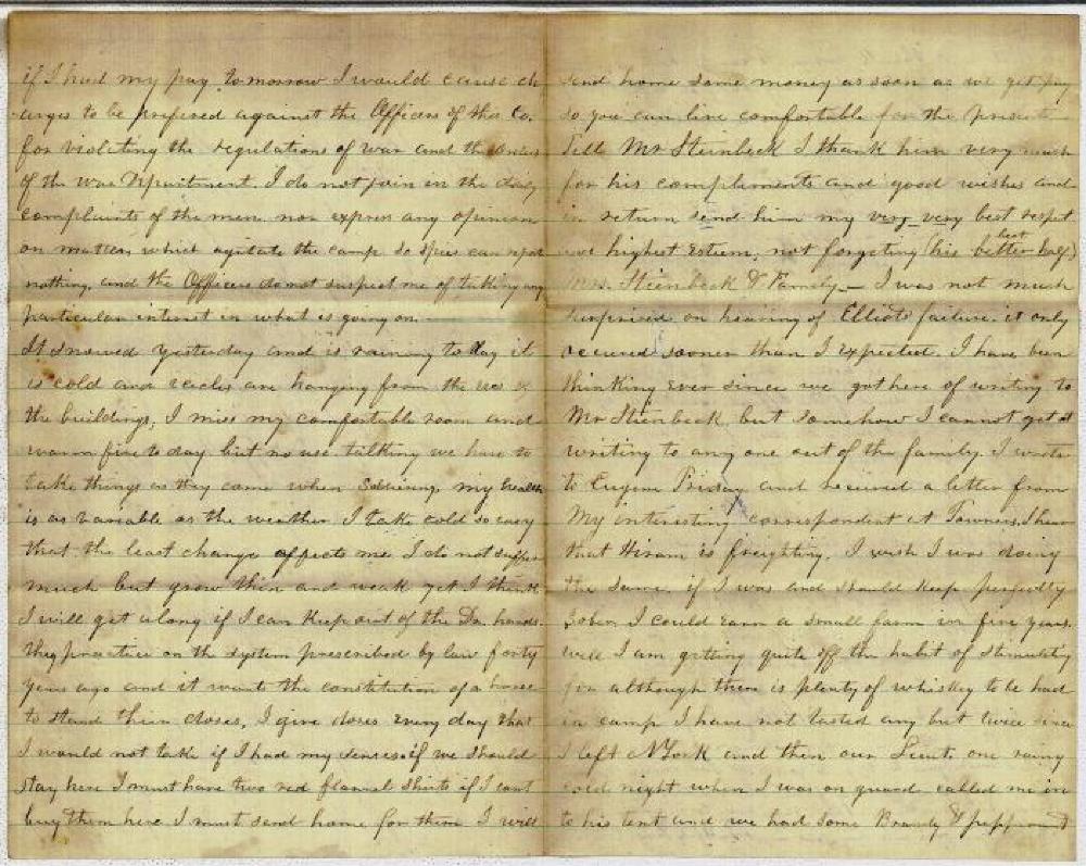 Letter from Elijah Penny to his wife; March 31, 1862 page 2