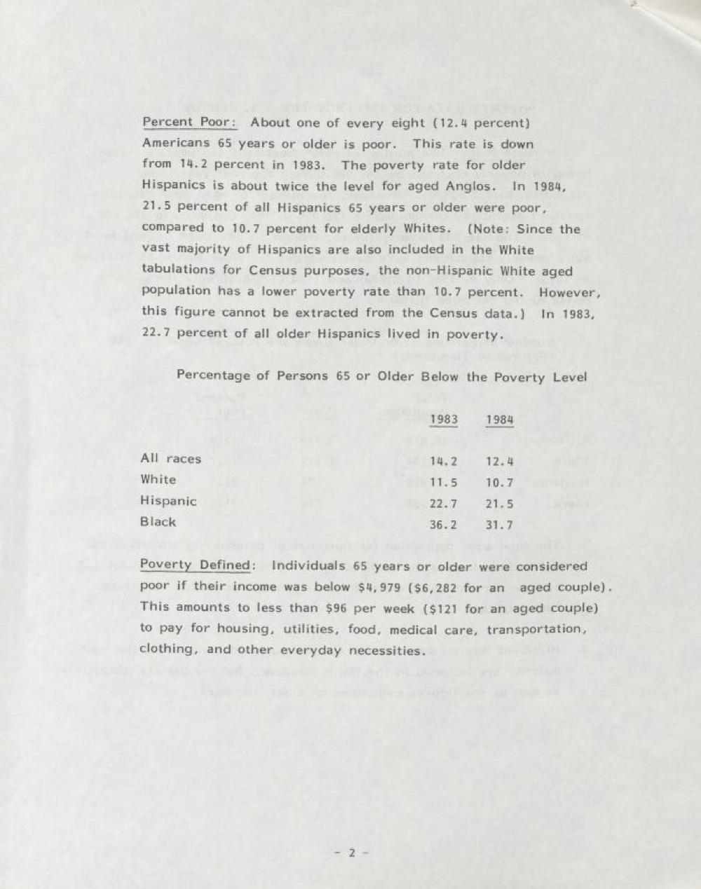 Income Fact Sheet on Older Hispanics, 1984 page 3