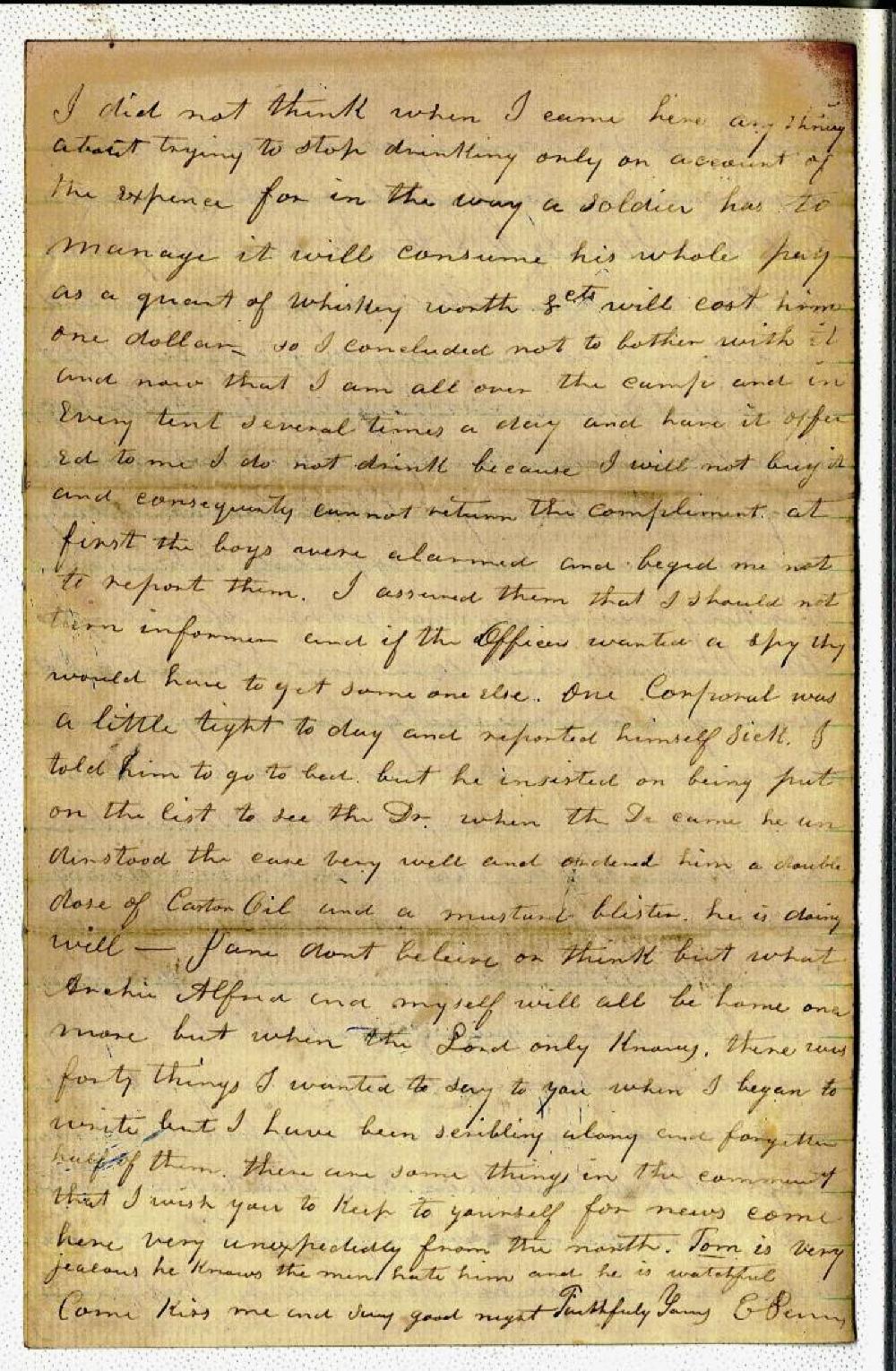 Letter from Elijah Penny to his wife; March 31, 1862 page 3