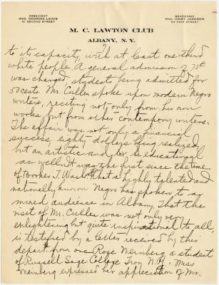Annual Report of the M.C. Lawton Civic and Cultural Club, February 10, 1918 thumbnail page 2