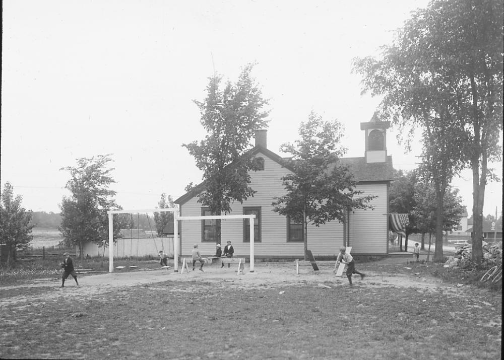 School Building and Playground, Tribes Hill, c. 1900 page 1
