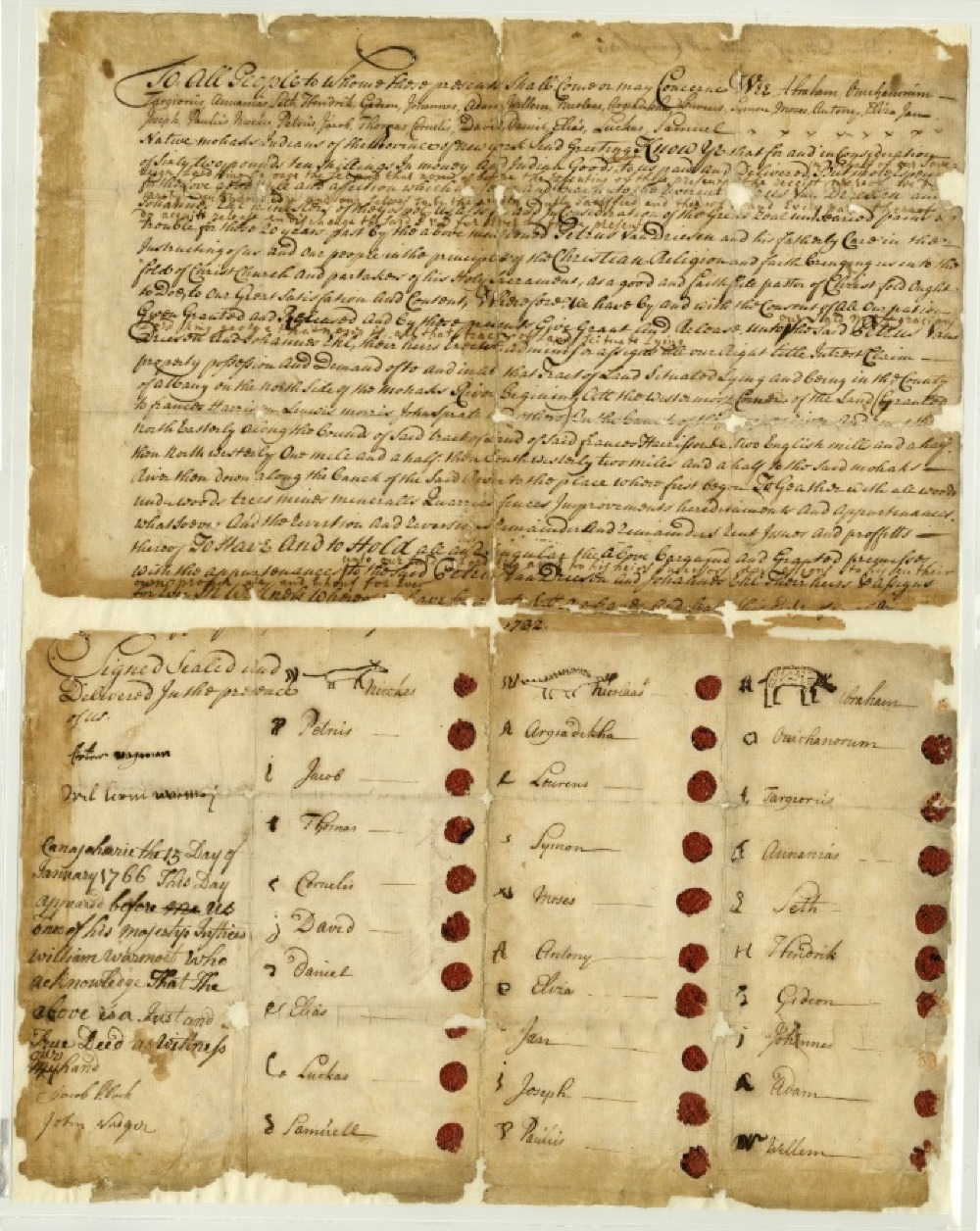Indian Deed for Land Along the Mohawk River, 1732 page 2