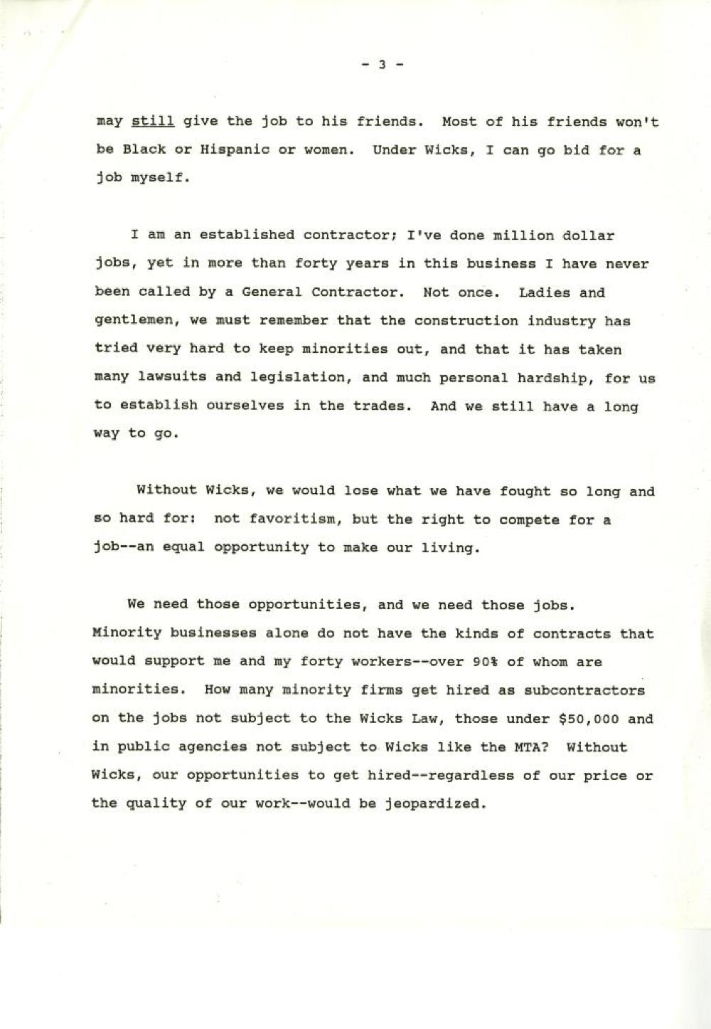 Testimony of Leslie Levi, Jr., NYS Assembly Sub-Committee on Affirmative Action, October 27, 1987 page 3