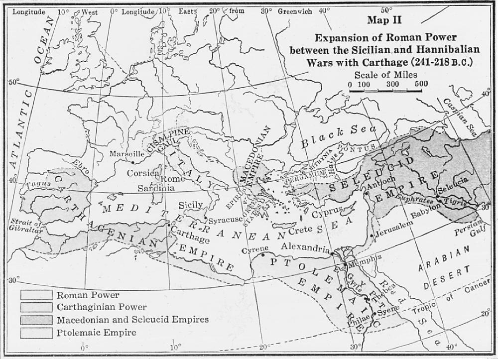 Map of Roman Expansion between Sicilian and Hannibalian Wars, 241-218 B.C. page 1