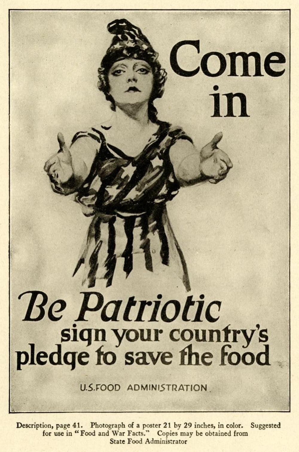 Come In, Be Patriotic Poster, World War I, c. 1917 page 2