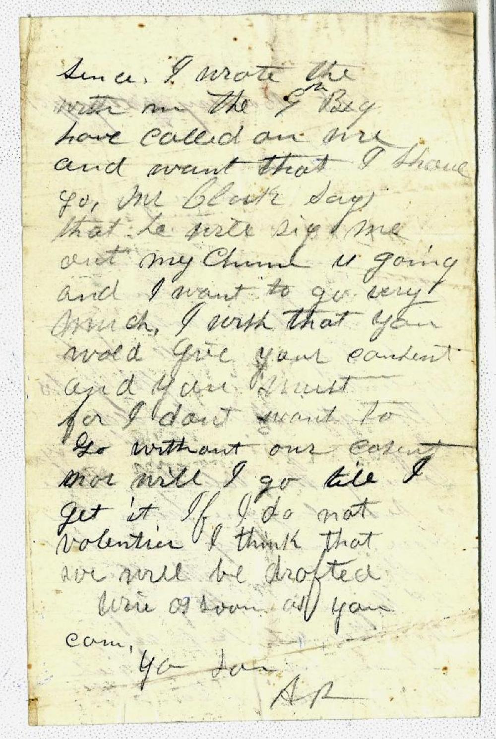 Letter from Archibald Penny to his Father May 19, 1861 page 2