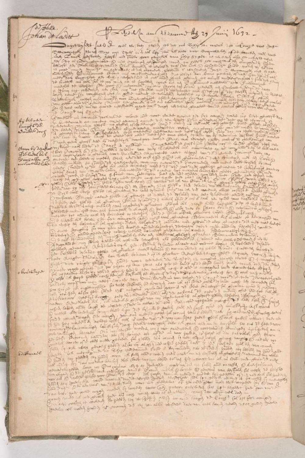 Letter from Kiliaen van Rensselaer to Johannes de Laet, Plans for the Colony, June 27, 1632 page 1