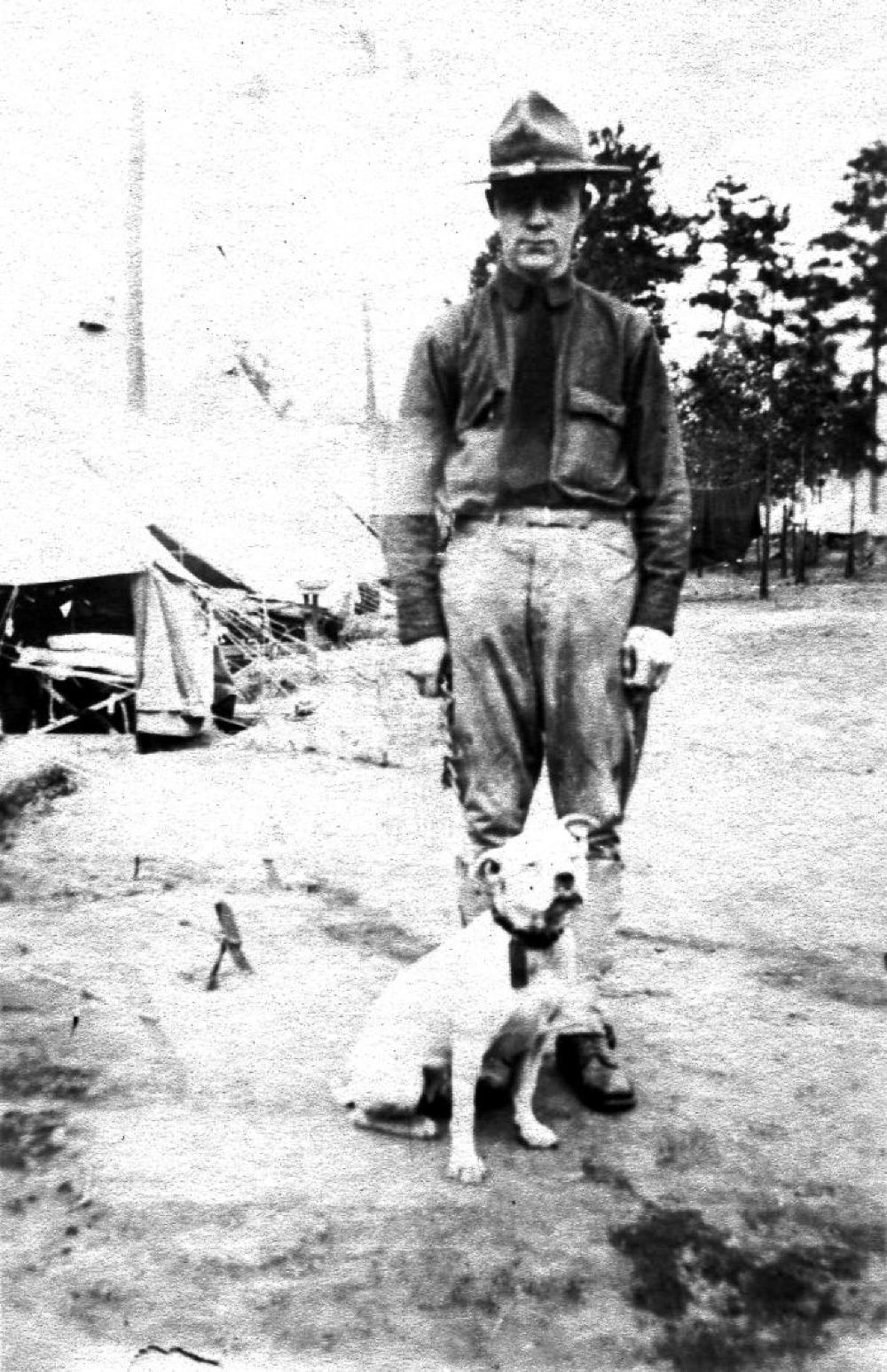 Soldier Frank Dolan and His Dog, World War I, c. 1917 page 1