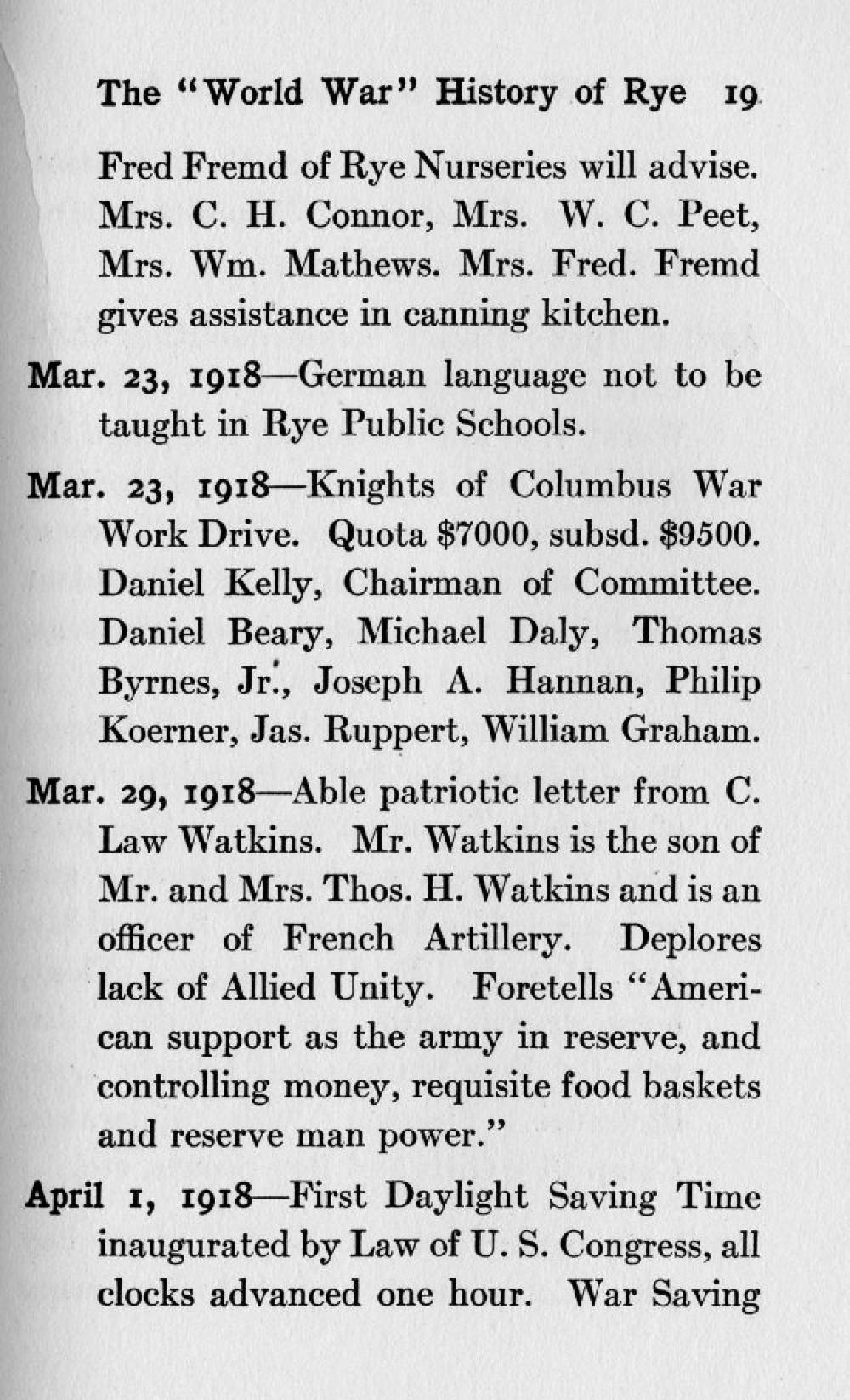 German Language Banned in Rye Schools, June 21, 1918 page 1