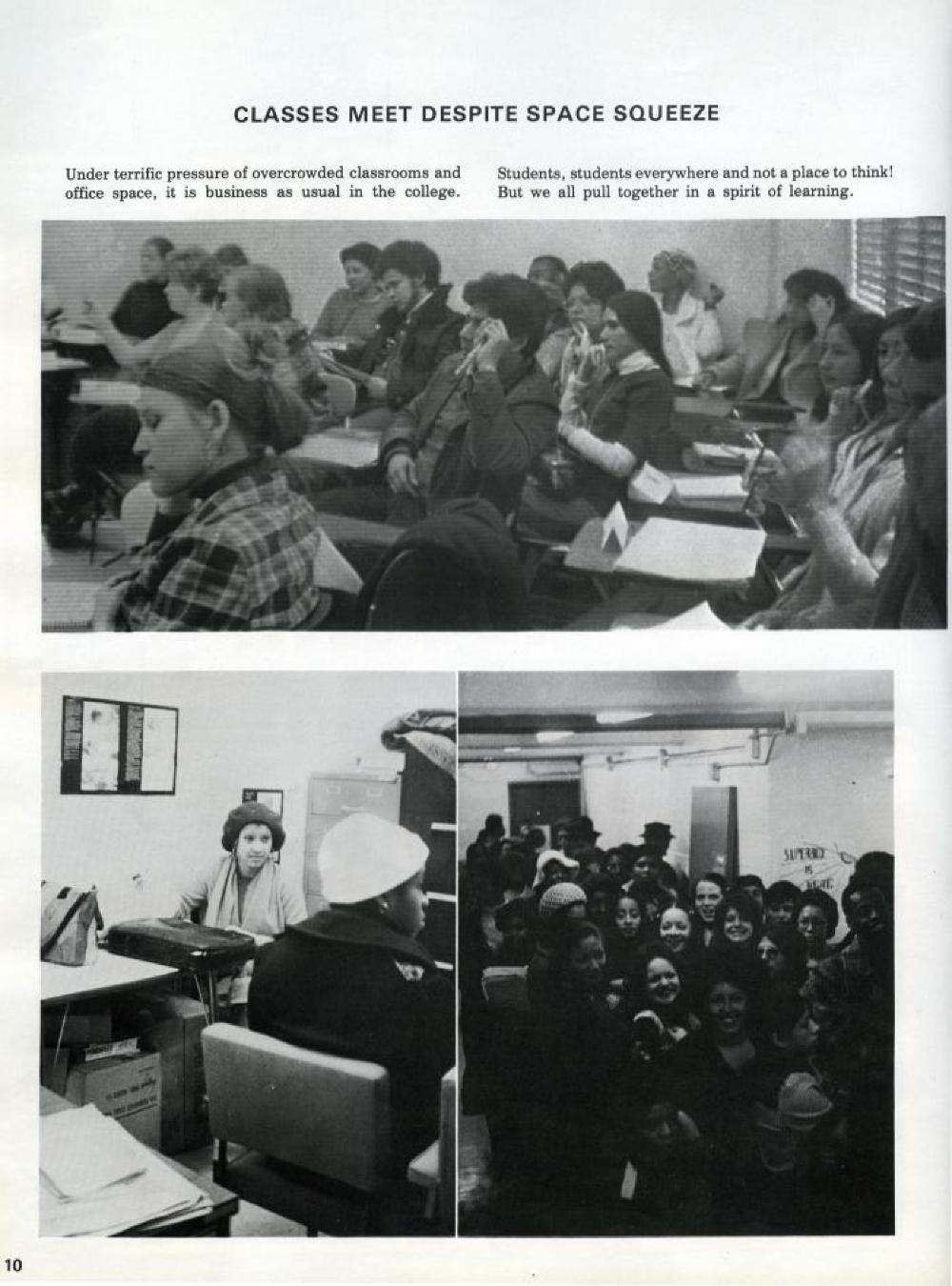 Hostos Community College Classes Meet Despite Space Squeeze, 1974 page 1
