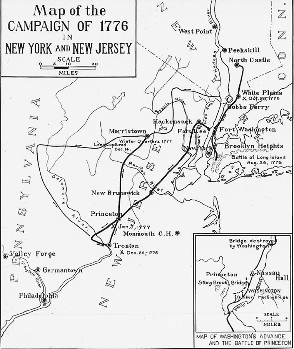 Map of the Campaign of 1776 in New York and New Jersey, American Revolution, Map Created 1912 page 1