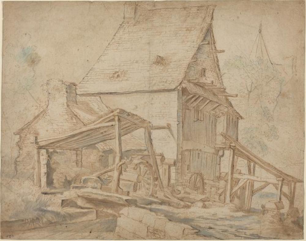Old Water Mill, Drawing by Cornelis Willaerts, c. 1622-1666 page 1