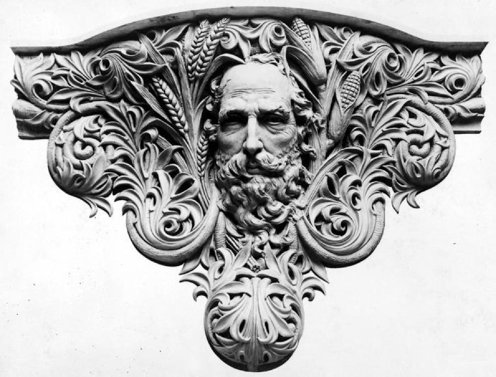 Detail of Corbel Carving in New York State Capitol, c. 1890 page 1