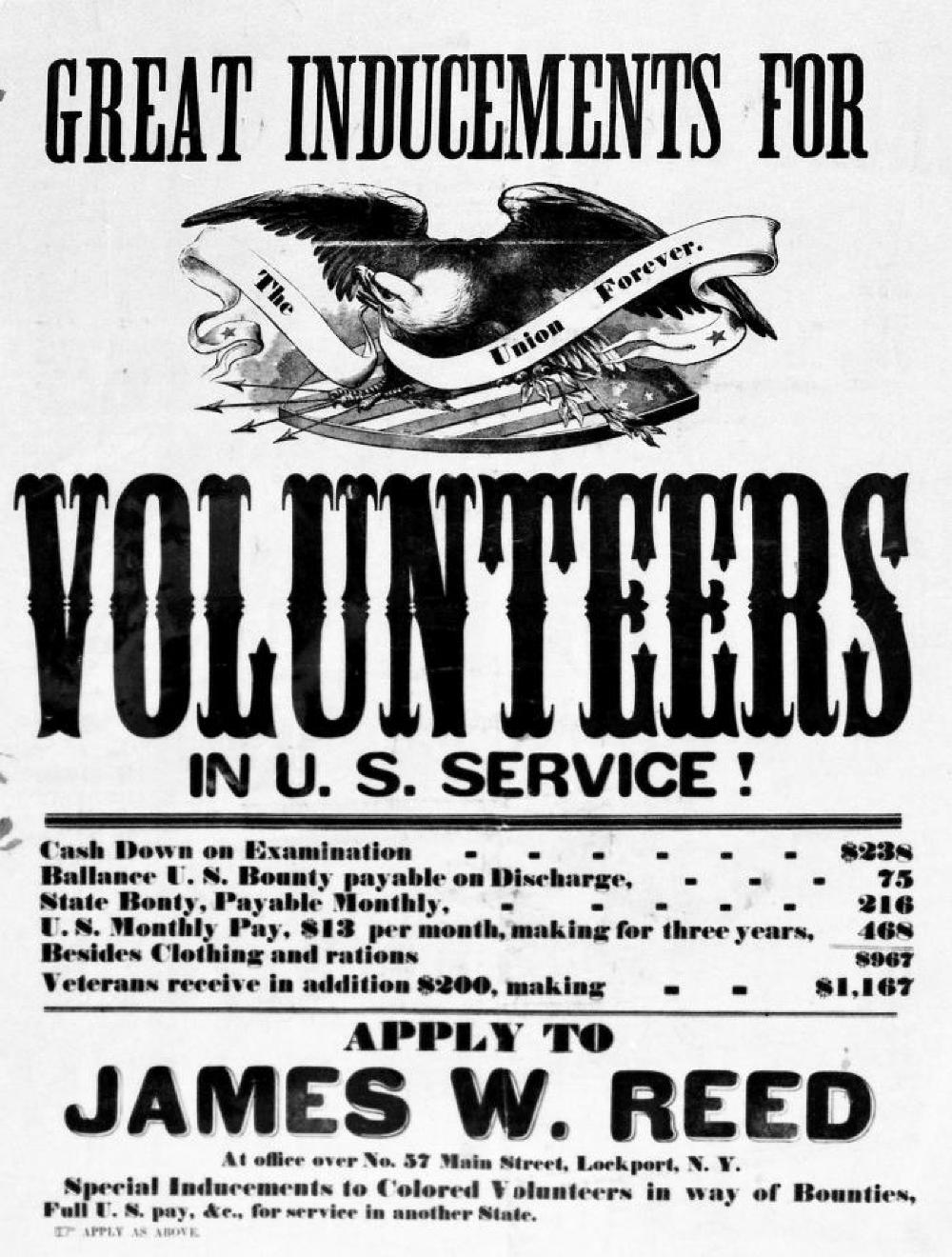 Civil War Recruitment Broadside, Lockport, c. 1863 page 1