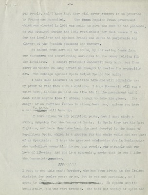 Load Federal Writer's Project Interview, Case #8, with a Male Immigrant from Galicia, Spain, 1939 in Main Document Viewer