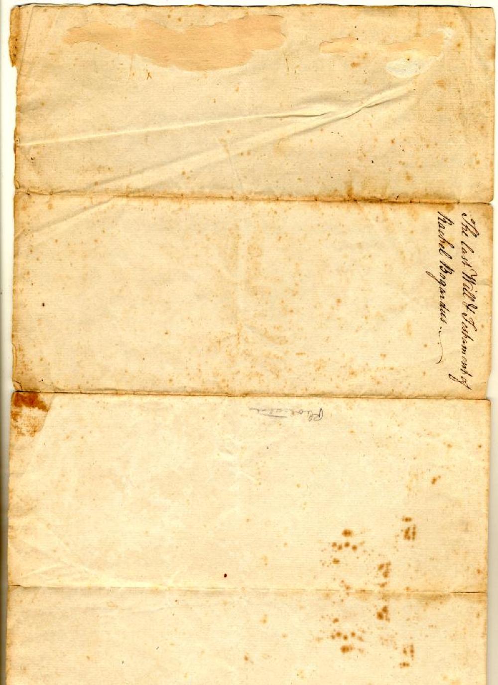Will of Rachel Bogardus, October 2, 1781 page 3